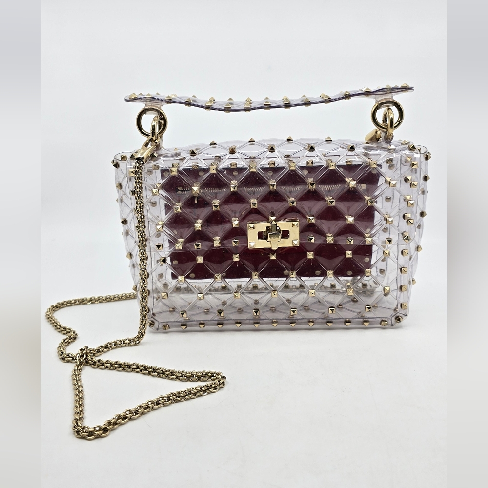 Valentino Garavani PVC Medium Rockstud Spike Shoulder Bag
